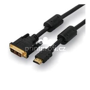 Video kabel DVI (18+1) samec - HDMI samec, 2m, pozlacen konektory, ern