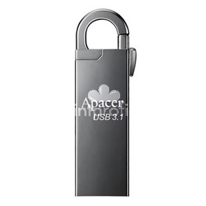 Apacer USB flash disk, USB 3.0, 16GB, AH15A, stbrn, AP16GAH15AA-1, USB A, s karabinkou