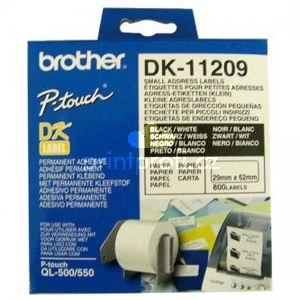 Brother paprov ttky 29mm x 62mm, bl, 800 ks, DK11209, pro tiskrny ady QL