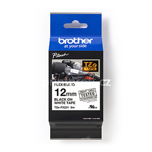 Brother originln pska do tiskrny ttk, Brother, TZE-FX231, ern tisk/bl podklad, laminovan, 8m, 12mm, flexibiln