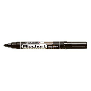 Centropen, flipchart marker 8550, ern, 10ks, 2.5mm, nepropj se paprem, cena za 1ks