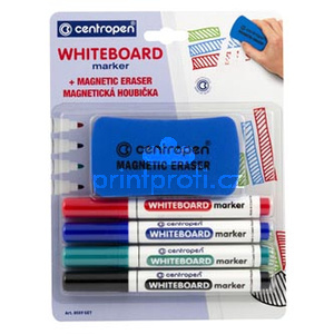 Centropen, sada whiteboard marker 8559, color, 4ks, 2.5mm, alkoholov bze. sousti baleni je magnetick hou