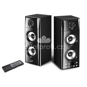 Genius reproduktory SP-HF2800 BT, 2.0, 60W, ern, dlkov ovldn, BT 5.0, 3psmov, LCD display, podpora TWS, RCA vstup, Blueto