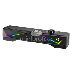 HP Soundbar DHE-6005, 2.0, 6W, ern, regulace hlasitosti, stoln, 3,5 mm jack (USB), podsvcen, 300Hz-20KHz