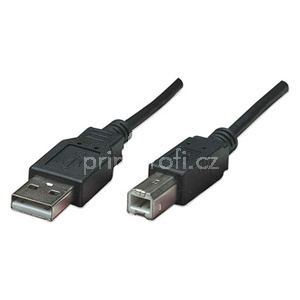 Logo USB kabel (2.0), USB A samec - USB B samec, 3m, ern, blistr