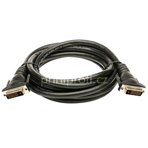 Video kabel DVI (24+1) samec - DVI (24+1) samec, Dual link, 3m, stnn, ern, Logo blistr