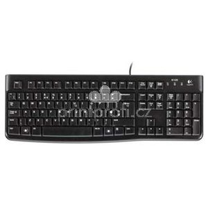 Logitech K120, klvesnice CZ, klasick, 920-002485, 920-002641 typ drtov (USB), ern