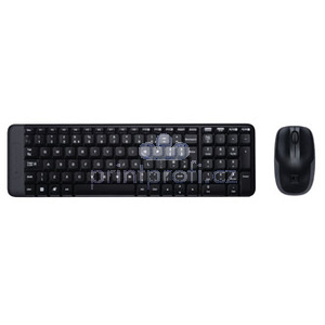 Logitech MK220, sada klvesnice s bezdrtovou optickou my, AAA, US, klasick, 2.4 [Ghz], bezdrtov, ern, 2x AA baterie pro my