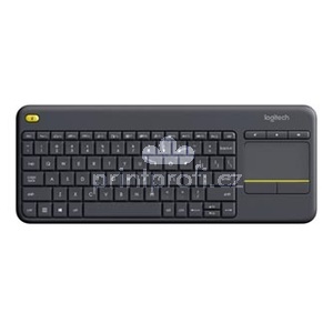 Logitech K400 Plus, klvesnice AA, US, multimediln, 2.4 [GHz], bezdrtov, ern