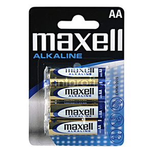 Baterie alkalick, AA, 1.5V, Maxell, blistr, 4-pack