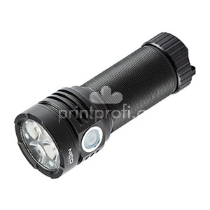 LED dobjec baterka, 1x4000 mAh, hlink, ern, funkce zoom, 3 druhy svcen,IPX4, USB dobjen