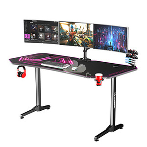 ULTRADESK Hern stl FRAG XXL PINK, 160 x 75 cm, 75 cm, drk npoj a sluchtek, stojan BEAM, s celoplonou XXL podlokou pod my