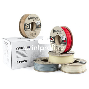 Spectrum 3D filament, PLA specials, 1,75mm, 5x250g, 80754, mix Stone Light, Stone Dark, Thermoactiv Red, Wood OAK, Glow Green