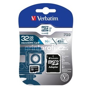 Verbatim pamov karta Micro Secure Digital Card Pro U3, 32GB, micro SDHC, 47041, UHS-I U3 (Class 10), V30, s adaptrem