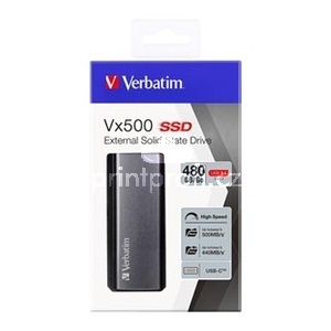 SSD Verbatim 2.5", extern USB 3.0 (3.2 Gen 1), 480GB, Vx500, 47443