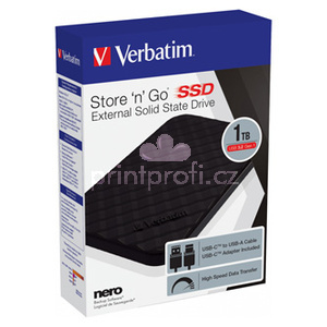 SSD Verbatim 2.5", extern USB 3.2 Gen 1, 1000GB, 1TB, Store N Go, 53230, USB-A/Micro-B, obsahuje adaptr USB-A na USB-C(TM)