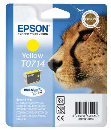 originál Epson T0714 cartridge yellow žlutá originální inkoustová náplň pro tiskárnu Epson
